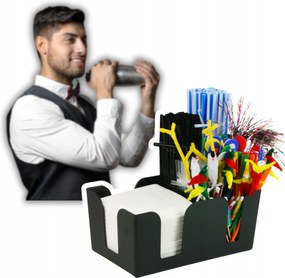 Tároló doboz Akcesoria Pultos bár rekeszekkel Fekete