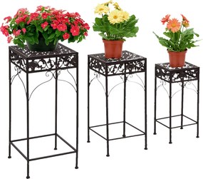 Outsunny 3 darabos klasszikus öntöttvas virágtartó szett - Barna | Aosom