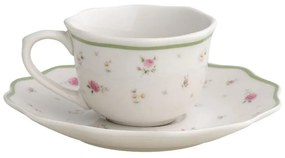 Nonna Rosa 2 db fehér porcelán csésze és csészealj, 70 ml - Brandani