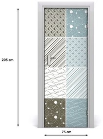 Ajtó tapéta geometrikus minták 95x205 cm