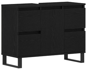 Fürdőszoba Székény fiókkal Musta tammi 80 x 33 x 60 cm Faanyag