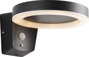 ENDON 96933 EBRO Fali Lámpa Mozgásérzékelővel Fehér, Fekete LED IP44