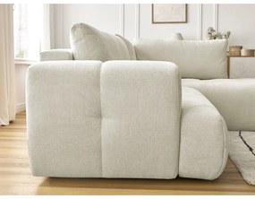 Bézs kinyitható-tárolóhelyes sarokkanapé (jobb oldali-L alakú) Fuji – Bobochic Paris