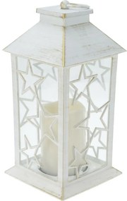 Trifle Star lámpás LED-es gyertyával fehér, 14 x 28 cm