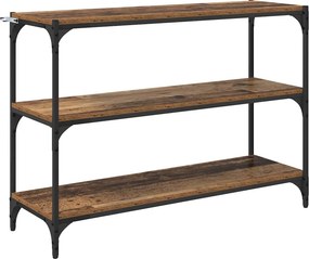 vidaXL Könyvespolc Régi fa 100 x 33 x 70,5 cm Műszaki fa és vas