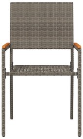 Összecsukható Kerti Székek Párnákkal 2 db Szürke Poly Rattan