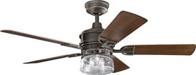 Kichler klasszikus mennyezeti ventilátor lyndon patio antik bronz dió sötét dió elsklf-lyndon-52-oz
