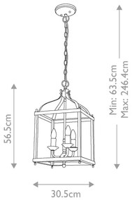 Kichler - Csillár láncon LARKIN 3xE14/60W/230V antracit