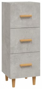 betonszürke szerelt fa tálalószekrény 34,5 x 34 x 90 cm
