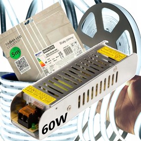 Cob Led szalag 5m Neon Tápegység 60W Hideg fehér 6000K 10W/m 12V szett