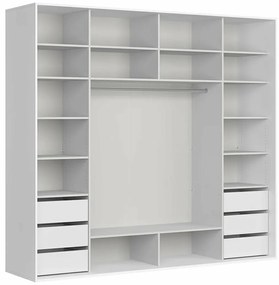 Ruhásszekrény tolóajtókkal Flex 94 (fehér + szürke) (tükörrel). 1098244