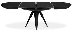 Kerek bővíthető étkezőasztal fekete asztallappal hosszabbító asztallappal ø 120 cm Magnus – Windsor &amp; Co Sofas
