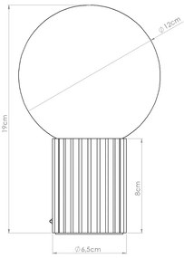 Szürkésbarna asztali lámpa üveg búrával (magasság 19 cm) Orbital – Sollux
