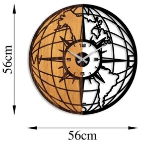 Fali óra 56 cm átmérő, 1xAA, fa/fém kivitel