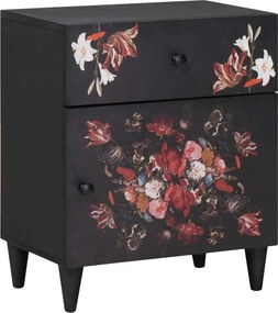 vidaXL Éjjeli asztal fiókkal Sokszínű 50 x 33 x 60 cm Tömör Mangófát