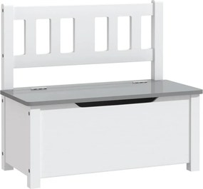 vidaXL fehér-szürke MDF gyermek tárolópad 60 x 30 x 55 cm