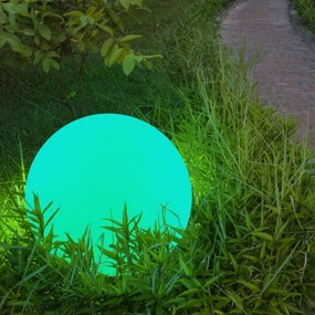 LED RGBW Napelemes lámpa BALL LED/3,7V 1500 mAh átm. 50 cm IP65 + távirányítás