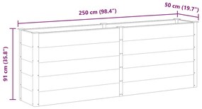 szürke WPC kerti magaságyás 250 x 50 x 91 cm