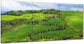 Vászonkép 60x30 Út a mezőkön át Toszkánában