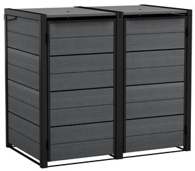 Kerti tároló Keter Hide Away 2x 120 l-es kukákhoz, szürke