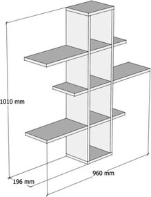 Ardo fali polc, antracit, 96 cm