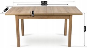 Bővíthető Étkezőasztal Riviera Tölgy Színben. SKUBI 120-160 cm