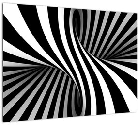 Absztrakt kép zebra csíkokkal (üvegen) (70x50 cm)