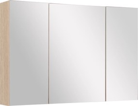 kleankin Tükörrel Ellátott Fürdőszekrény 3 Ajtóval és Magasságban Állítható Polcokkal Modern Stílus 90x60x13.5 cm Tölgy | Aosom