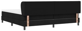 Fekete Box Spring Ágy Mattal, 200x200 cm, Szövet