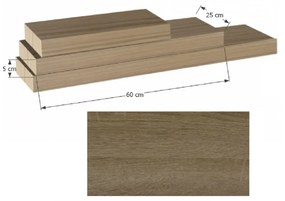 Gana fali polc, tölgyfa, 60 x 25 x 5 cm