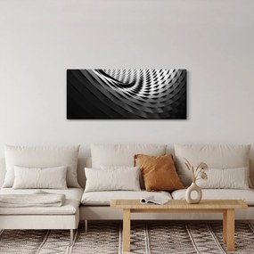 Absztrakt kép - fekete-fehér spirál (120x50 cm)