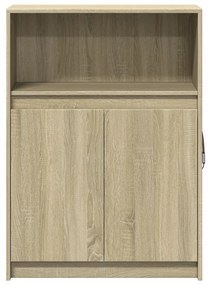sonoma tölgy szerelt fa tálalószekrény LED-del 72 x 34 x 100 cm