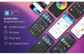 Govee - Neon SMART hajlítható LED szalag RGBIC 2m Wi-Fi IP67