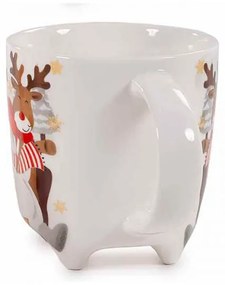 Hóemberes - Lábakkal díszített Karácsonyi porcelán bögre Christmas Time