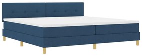 Box Spring Ágy Matraccal Kék 200x200 cm Szövet