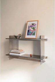 Ezüstszínű többszintes fém fali polc 70 cm Tivo – noo.ma