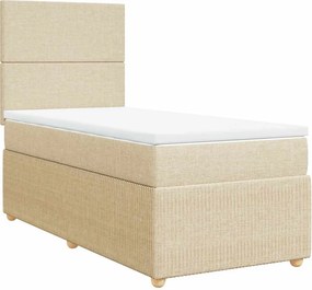 vidaXL krémszínű szövet rugós ágy matraccal 80 x 200 cm