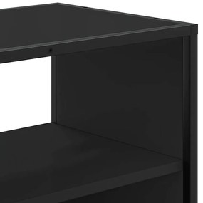 fekete szerelt fa és fém TV-szekrény 80x31x39,5 cm