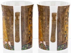 Porcelán 2db-os bögre szett Klimt a csók festményével díszdobozban 10,5x10,5x7,5cm