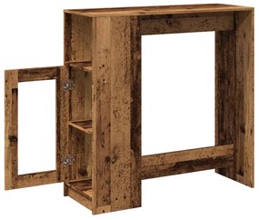 vidaXL antik fa színű szerelt fa bárasztal tárolókkal 101x40x103,5 cm