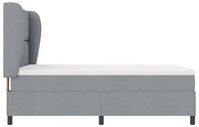 Boxspring Ágy Matracra - Világosszürke, 140x200 cm, Kárpit