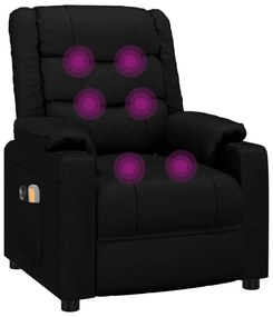 fekete műbőr elektromos masszázsfotel