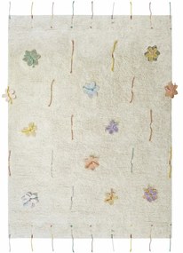 Krémszínű pamut gyerek játszószőnyeg 120x160 cm Wildflowers – Lorena Canals