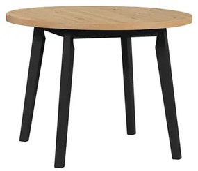 Étkezőasztal OSLO 3 - kézműves tölgy/fekete lábak