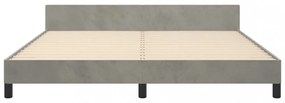 világosszürke bársony ágykeret matrac nélkül 160 x 200 cm