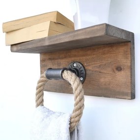 Törölközőtartó polccal BORURAF 14x30 cm fenyő