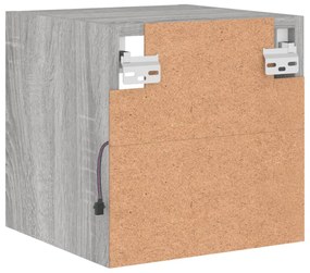 2 db szürke sonoma fali TV-szekrény LED-ekkel 30x28,5x30 cm