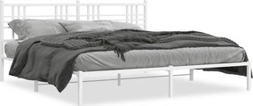 vidaXL fehér fém ágykeret fejtámlával 183 x 213 cm