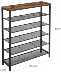 DAVOR cipőtartó, barna/fekete