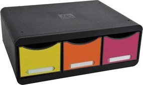 Irattároló, műanyag, 3 fiókos, EXACOMPTA Iderama® Toolbox, fekete (EX318798D)